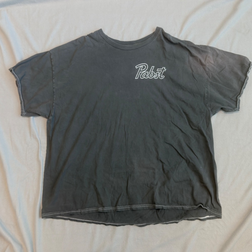 Pabst Blue Ribbon T-Shirt Mens 2X Black Good Skull Graphic Distressed Faded